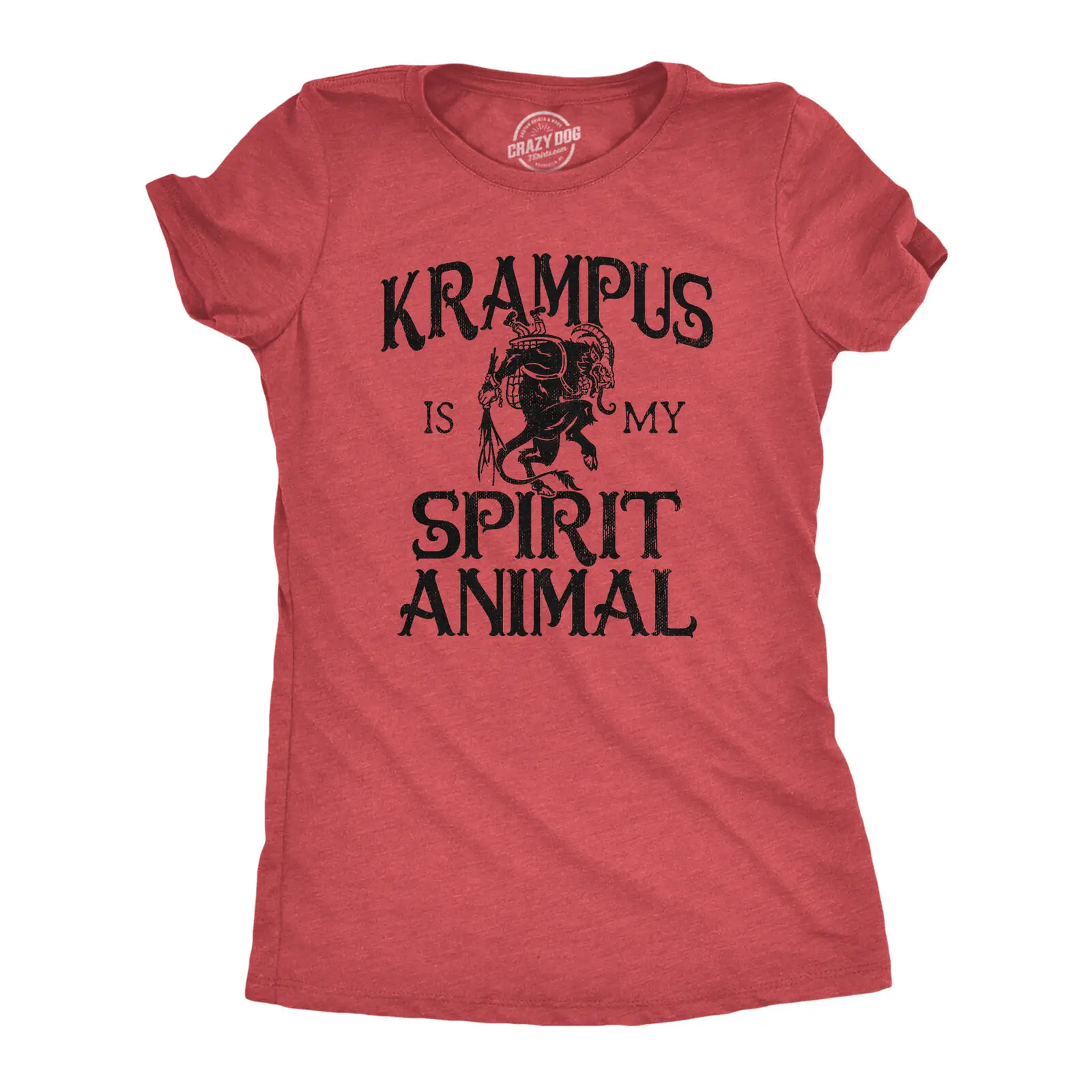 

Womens Krampus Is My Spirit Animal T Shirt Funny Xmas Saint Nicholas Folklore