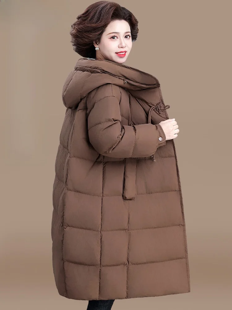 

Winter Faion Thiened down Jaet Mid-Length Women's Coat for Middle-Aged And ly New Chinese Sle Zipper Cardigan