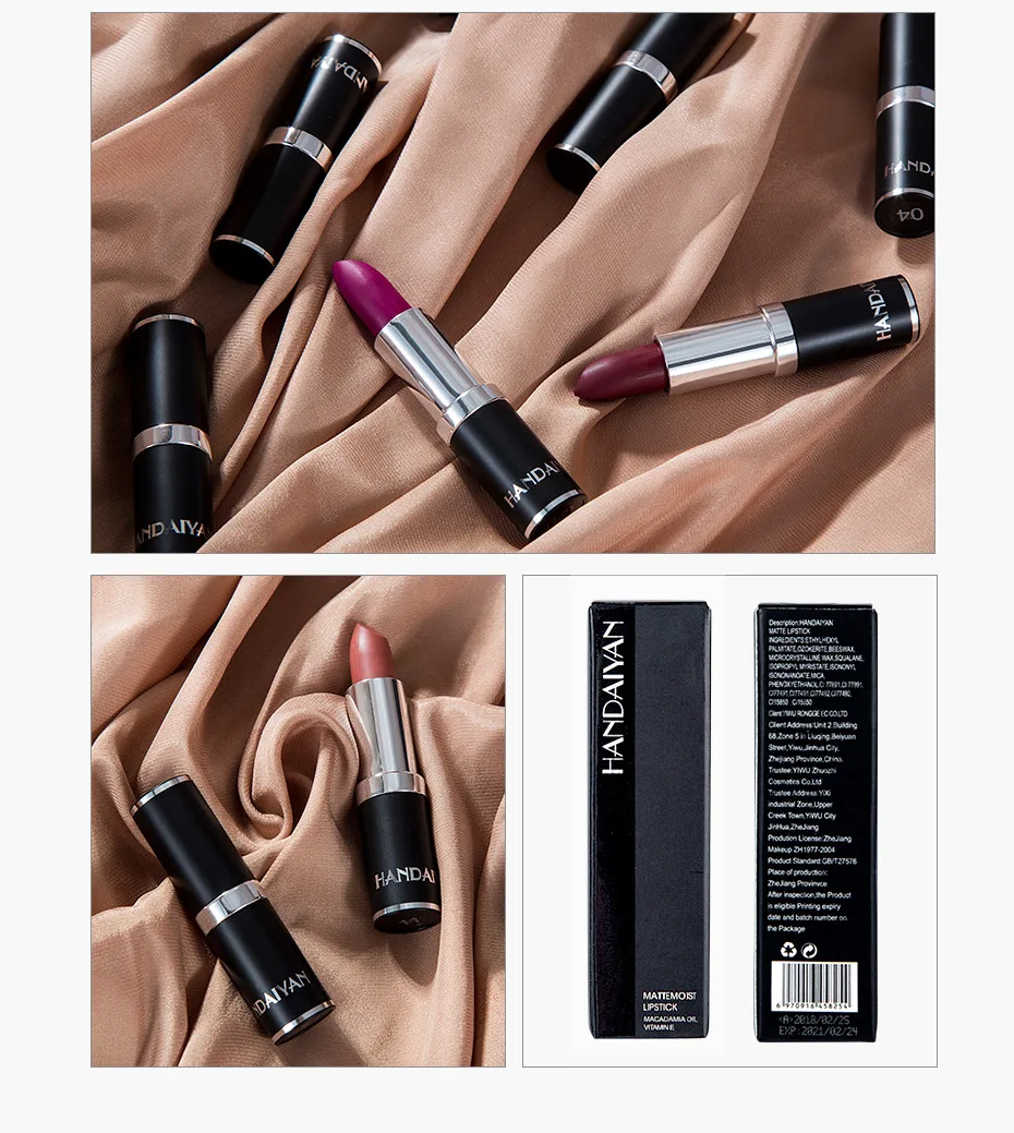HANDAIYAN 12-color matte velvet lipstick long-lasting waterproof non-stick cup does not fall color lipstick lipstick image 5