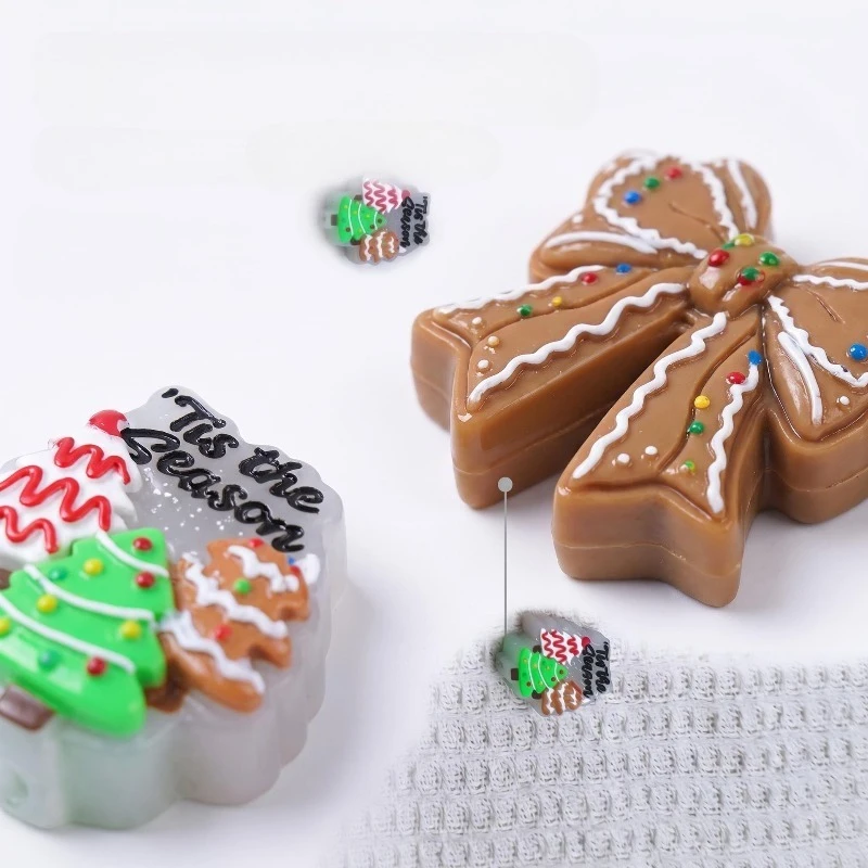 20pcs Silicone Beads Christmas Focus Beads Food Grade Silicone Baby Teether Newborn Toys DIY Pacifier Chain Jewelry Accessories