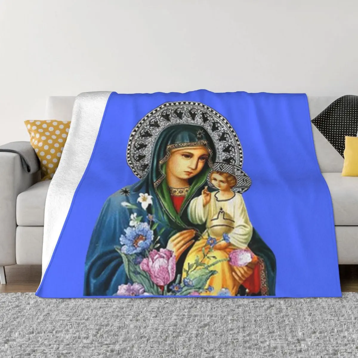 

The Mother of God; Virgin Mary Throw Blanket Soft Beds Thins Baby Blankets