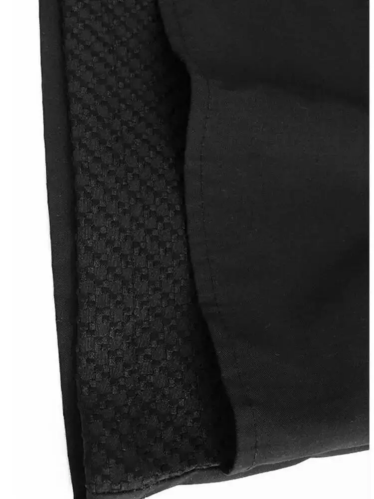 เอวยางยืดสูงสีดำไม่สม่ำเสมอผ้าพันแผลยาวกางเกงขากว้างกางเกงใหม่ผู้หญิงแฟชั่นฤดูใบไม้ผลิฤดูใบไม้ร่วง