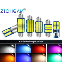 ZIOHGAM 2PCS T10 C5W 12V 24V Festoon BA9S C10W 31 mm 28mm 31mm 41mm 36mm 39mm Interior Led Bulb Lamp Light Truck Car Red Blue