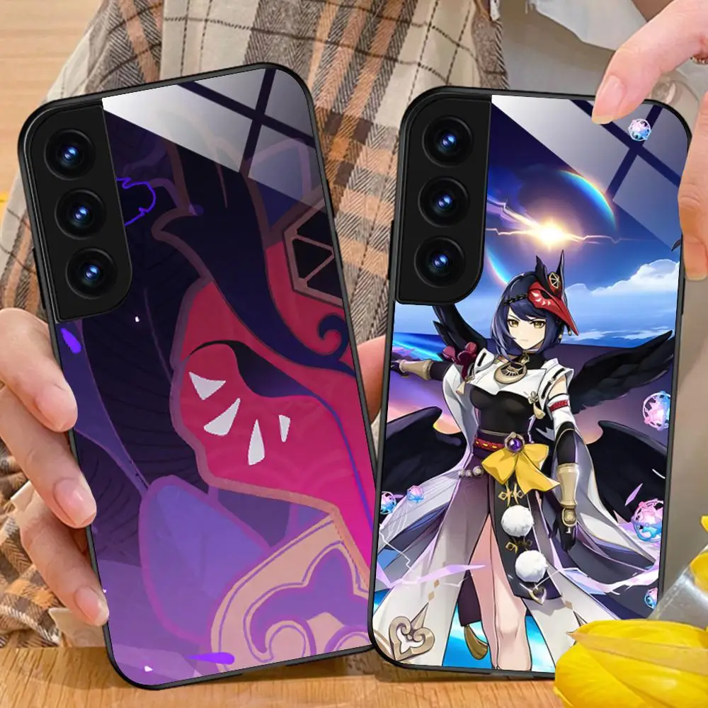 

Game GI Kujou Sara Mobile Phone Case for Samsung Galaxy A56 55 54 53 52 51 36 35 34 23 16 15 5G Glass Colorful Cover Cellphones