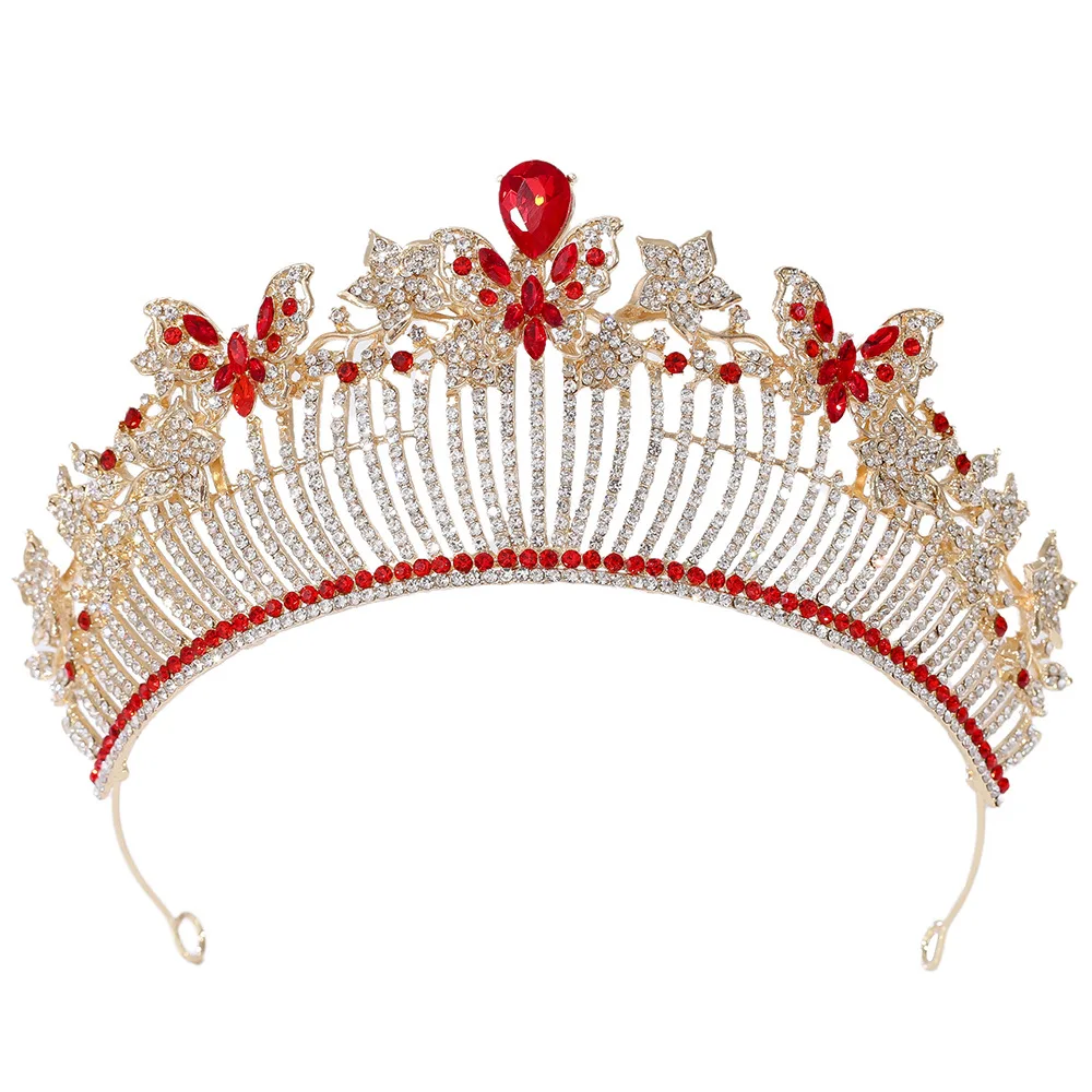 Alloy Lotus Crown Headpiece for Bride Wedding Hair Accessories Queens Tiara for Women