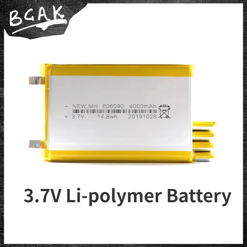 Universal BCAK 3.7V 606090 4000mAh Battery Lithium Polymer Rechargeable Cells for GPS PSP DVD Toy Powerbank Power Bank Tablet PC