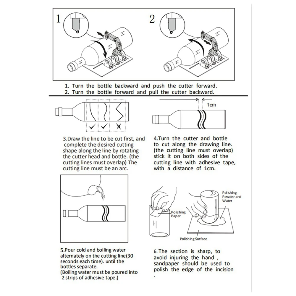 Arc Glass Bottle Cutter DIY Tool Portable Quick Glass Cutting Kit,Square & Round Bottle Cutting Machine with Accessories