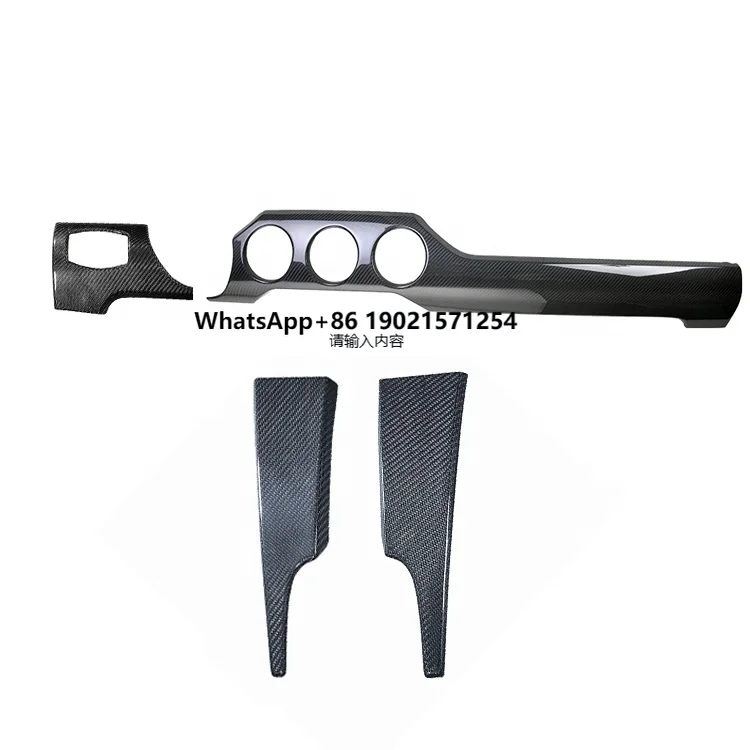 

4pcs Carbon Fiber Dry Sticker Interior Trims Dashboard Cover for Ford Mustang 2015up Interior Dash Kit Accessories