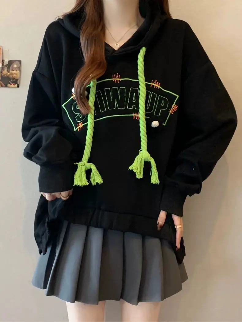 

Хлопковые толстовки с капюшоном, женские укороченные толстовки с буквами в готическом стиле, дышащие, утепленные, для занятий спортом, для поездок на работу, в полоску, для женщин