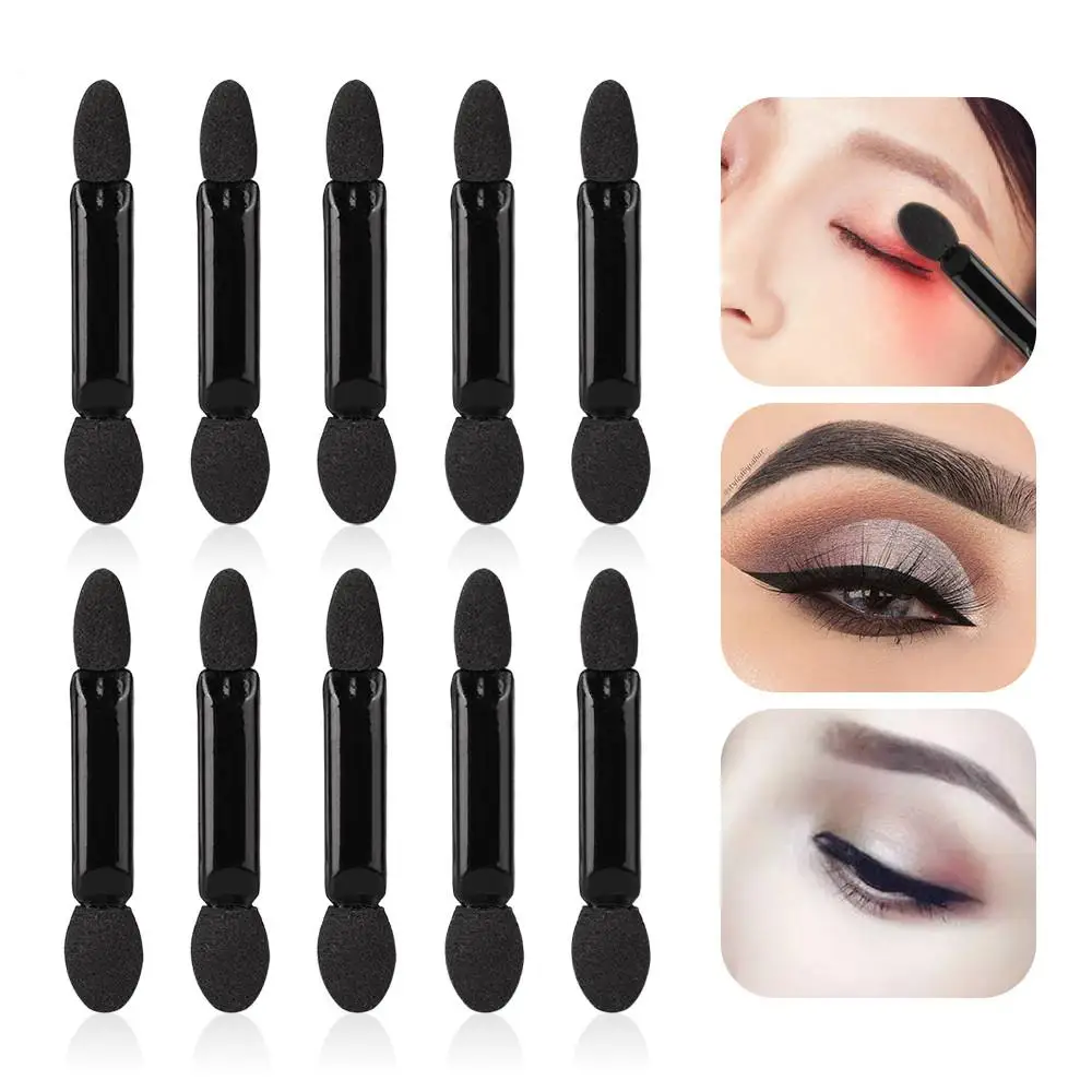 Schwarz Doppelkopf Schwamm Lidschatten Pinsel Set Einweg Lidschatten Set Make-up Pinsel kosmetische Make-up Tool Dame neu