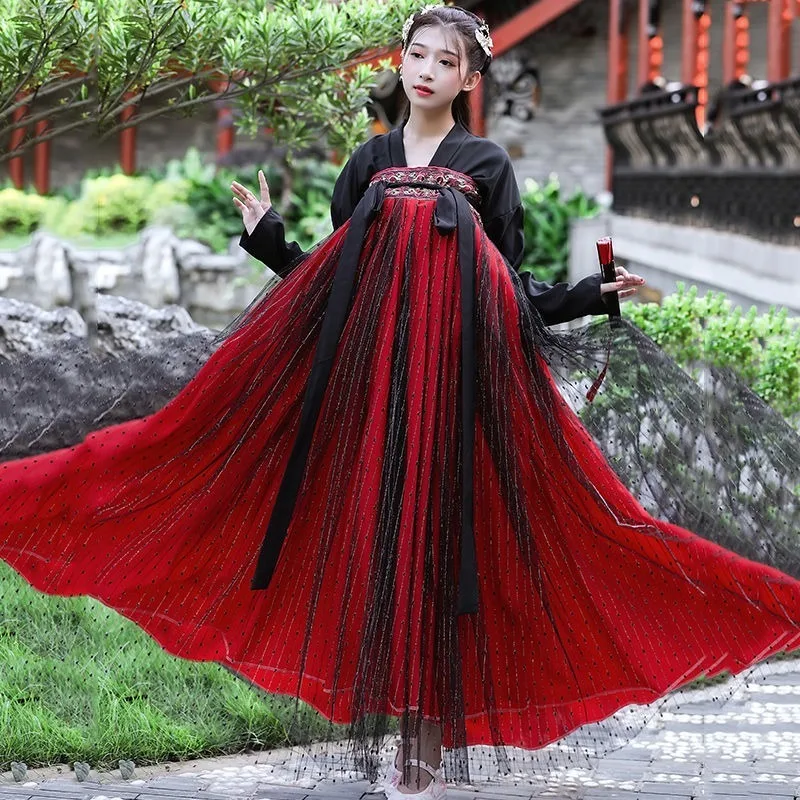 Traditional Chinese Vintage Hanfu Dress Women Elegant Tang Dynasty Stage Dance Dress Carnival Female Sweet Cosplay Princess Sets