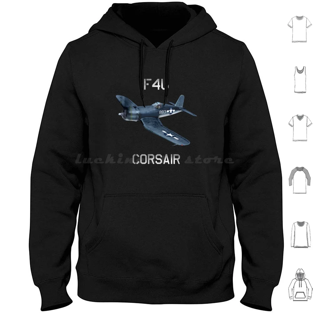 F4u Corsair American Fighter Carrier Pacific World War 2 Hoodies Long Sleeve Corsair Plane F4u Fighter Ww2 F4u Corsair