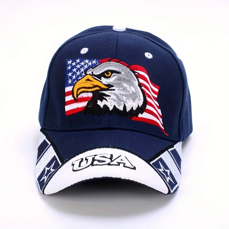 American Flag Eagle Embroidered Baseball Hat Casual Breathable Sports Hat Outdoor Sunscreen Dad Hat unisex