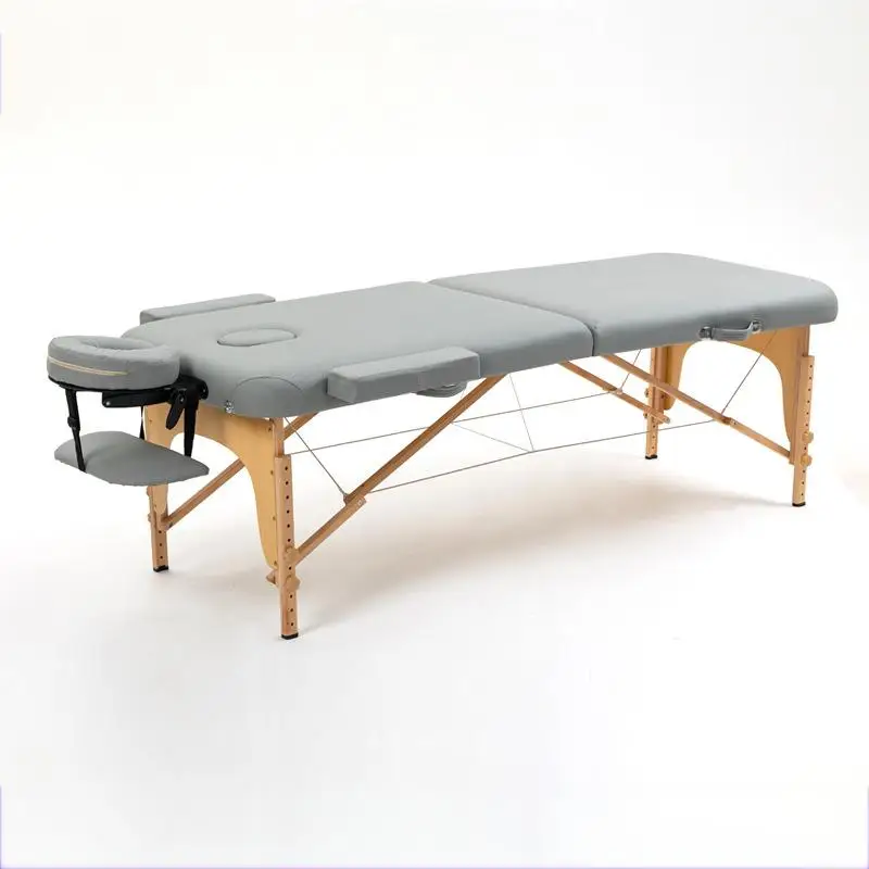 Pregnancy Women Folding Massage Bed Multi-Functional Massager 2 Section Wooden Sturdy Portable Massage Table