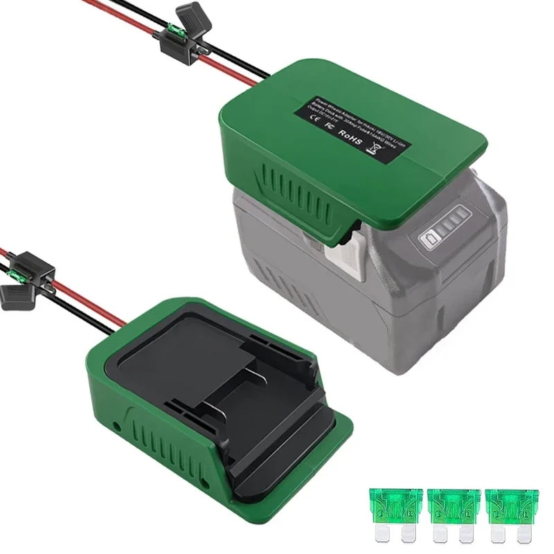 Power Convertor Dock Power Connector For Hitachi/for Hikoki 18V-36V Li-ion Battery Power Wheels Adapter with Fuse & Switch