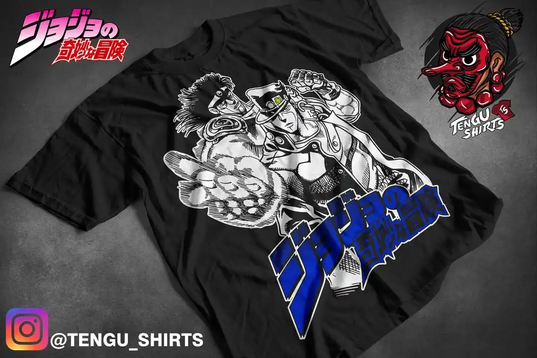 

Горячая кровавая аниме-футболка JoJo's Bizarre Adventure с графическим рисунком и коротким рукавом, женская свободная хлопковая одежда большого размера Y2k, мужская одежда