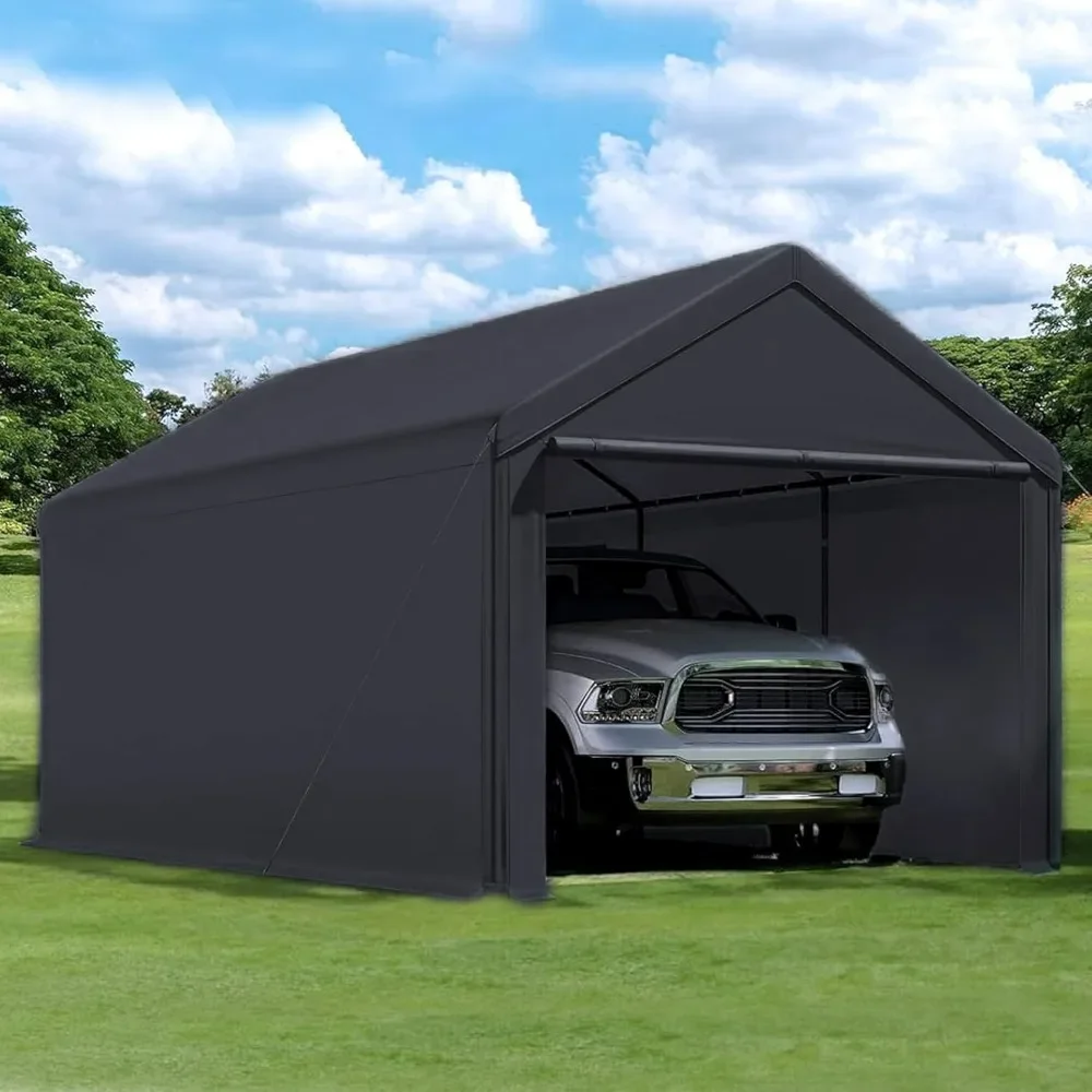 Canopy Domain 10 x 20 Foot Durable Sidewalls for Garage Carport Canopy Car Tent with Dual Zippers and Roll Up Door