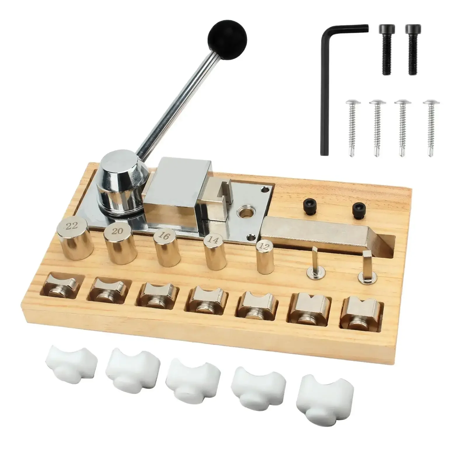 Premium Wooden Base Ring Bender Portable Manual Metal Forming Vise Multisize Ring Shaping Clamp Tool for Jewelry Bending Rolling