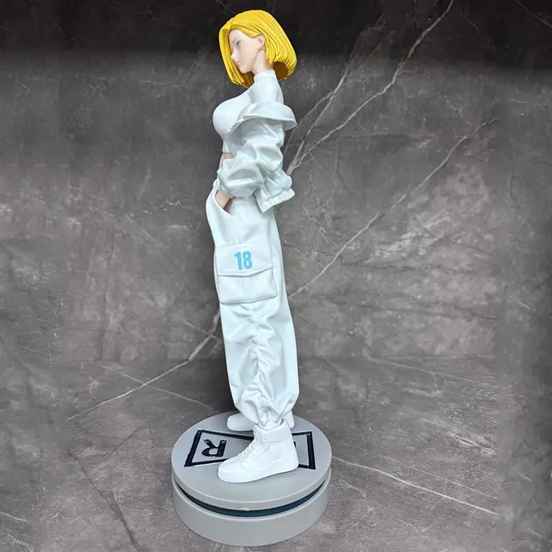 ฟิกเกอร์อนิเมะดราก้อนบอล แอนดรอยด์ 18 ชุดขาว แบบตั้งโชว์ ของสะสม ของตกแต่งโต๊ะทำงาน ของเล่นเด็กผู้ชาย ของขวัญ