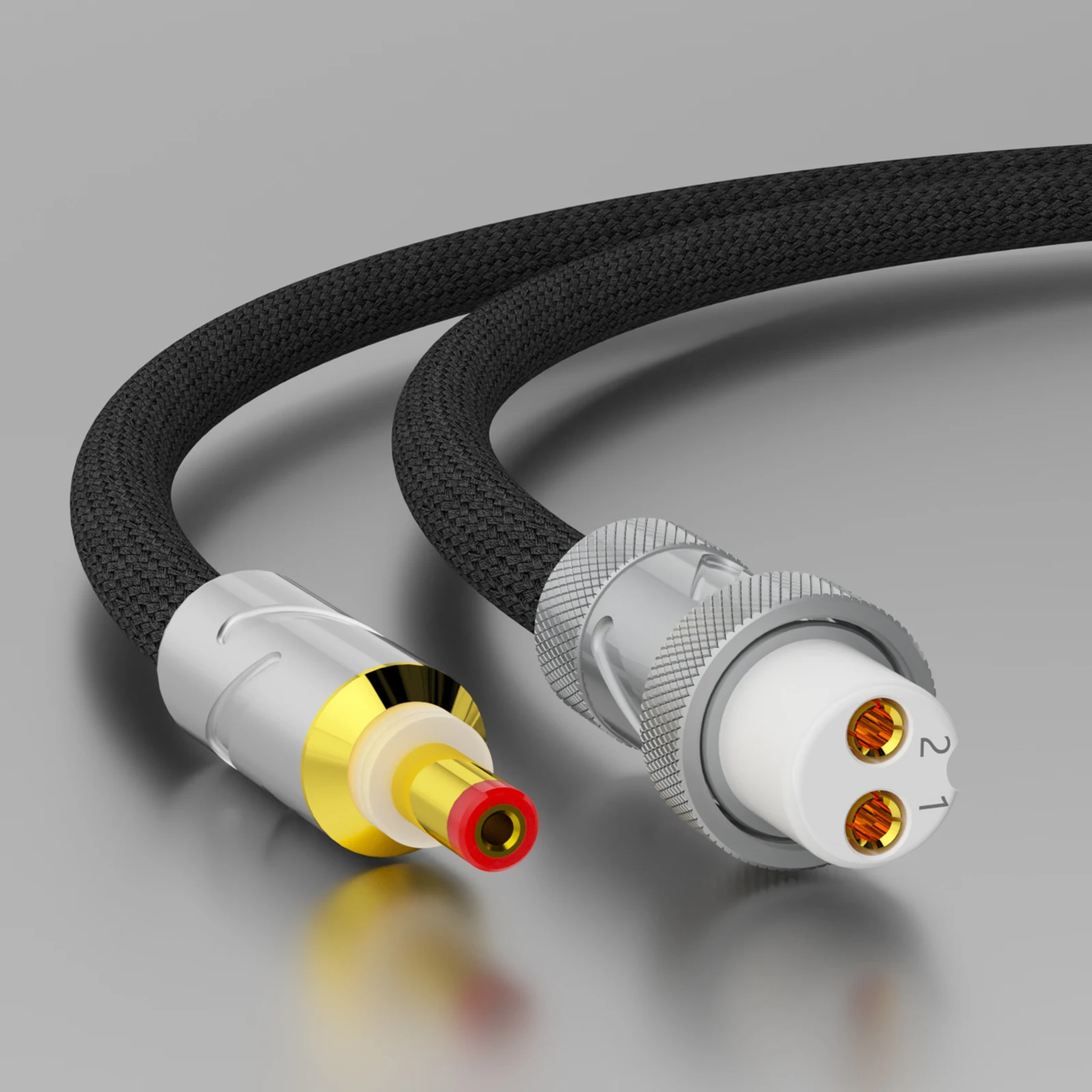 Monosaudio 100% Pure Silver Dc Power Cable GX16 to 5.5*DC2.1-2.5 2P Hifi Aviation Cable Dc Plug To Dc2.5/2.1 Audio Cable