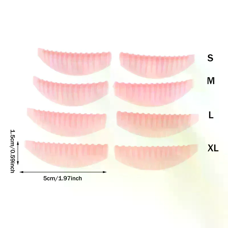 Coussin de levage de cils réutilisable, 4 paires, tampon de stratification en Silicone, tiges de permanente à rayures verticales, Extension de cils 3D, outil de maquillage