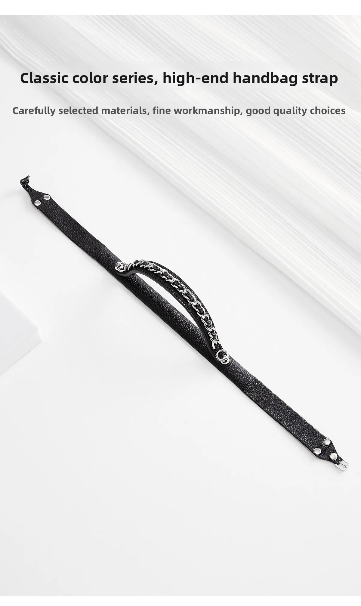 Cowhide Leather Chain Top Handle,Wear-through Handle Replacement Accessories Compatible with WOC Wallet On Chain Bag