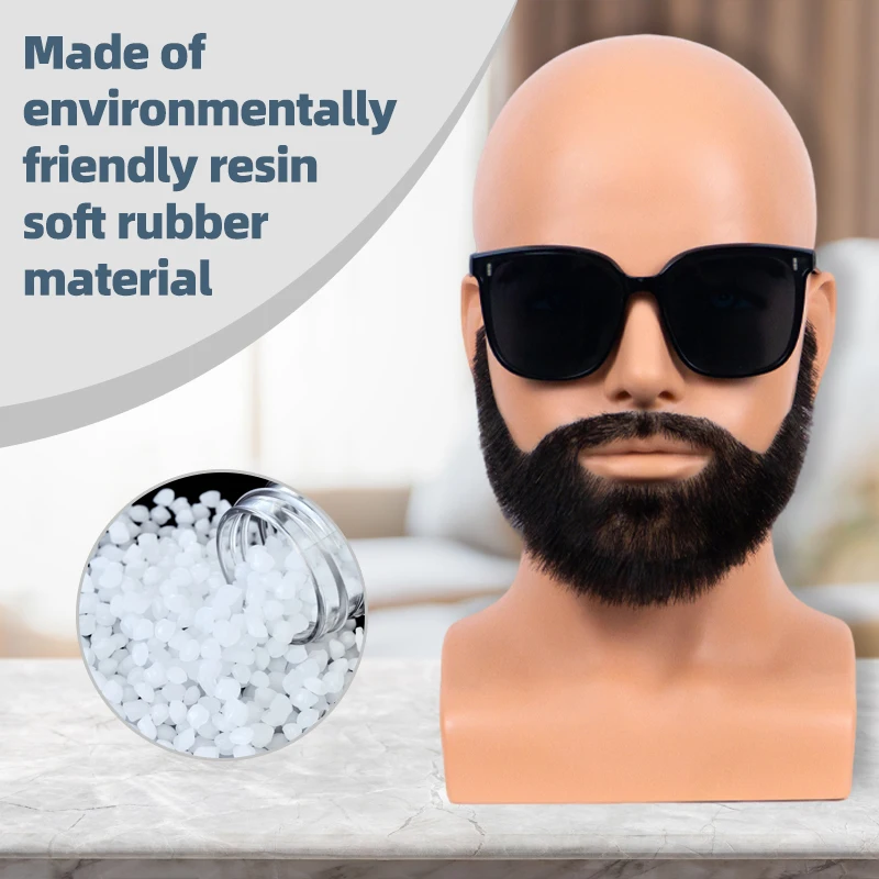 추안 상 남성용 실제 수염 연습용 수염 트리밍 모자 안경 디스플레이 마네킹 헤드 L90 시리즈