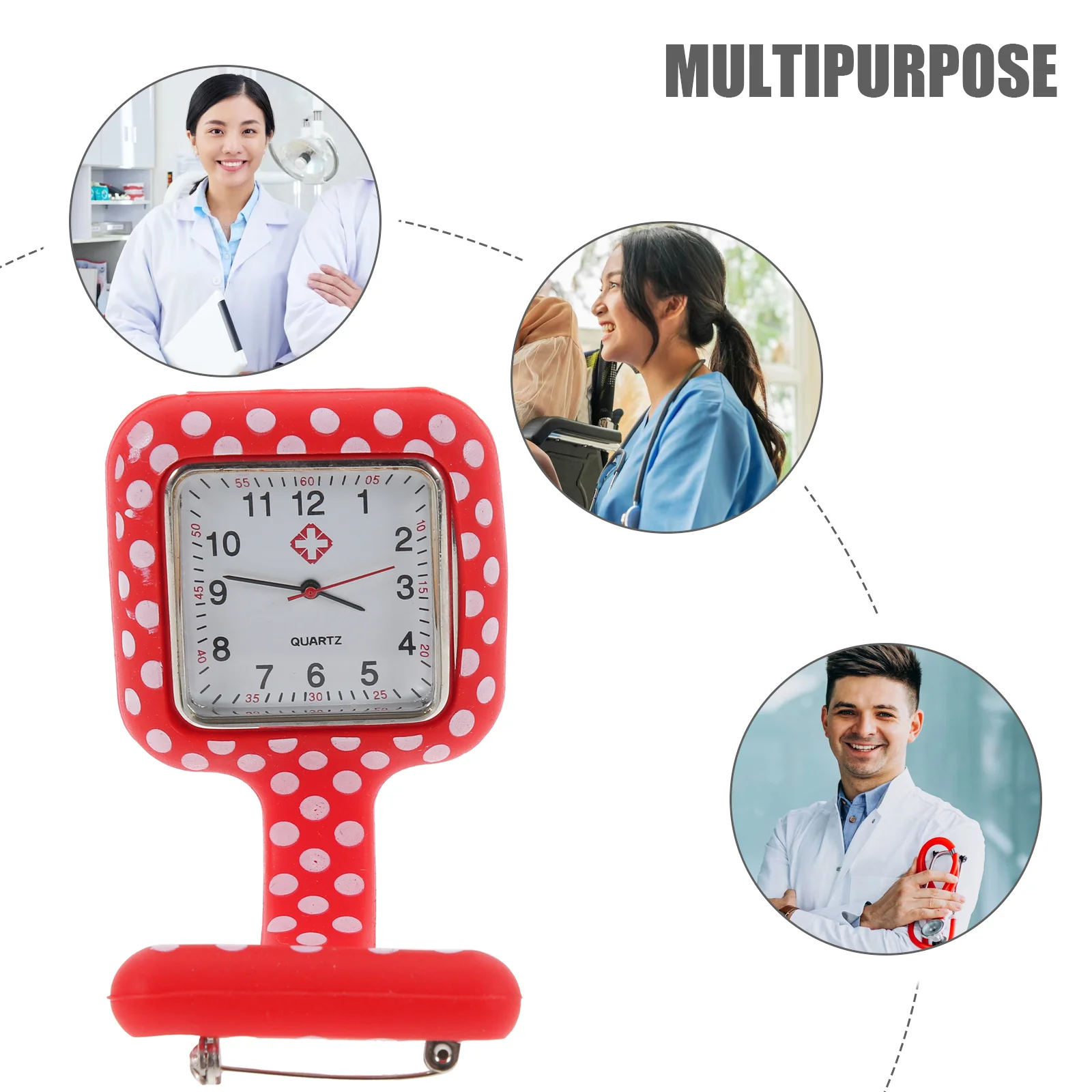 

Silicone Nurse Medical Pocket Watch Durable Printed Hanging Watch Clear Numbers Accurate Style For Women Men
