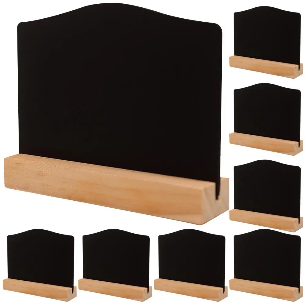 

8 Pcs Blackboard Mini Signs Wooden Desk Decor Erasable Memo Chalkboard Chalk Board Sign Board Table Number Event Label