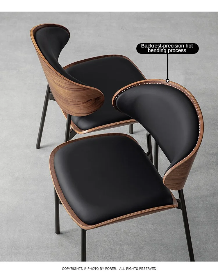 Luxury Designer Dining Chair Leather Minimalist Stool Single Person Chair Soft Modern Style Dining Chairs Living Room Furniture