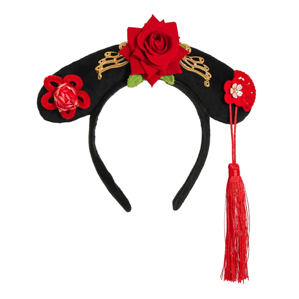 Sweet Hanfu Flower Headband Long Tassel Butterfly Chinese Style Hair Hoop Hair Accessories Chinese Knot Children Hair Bands