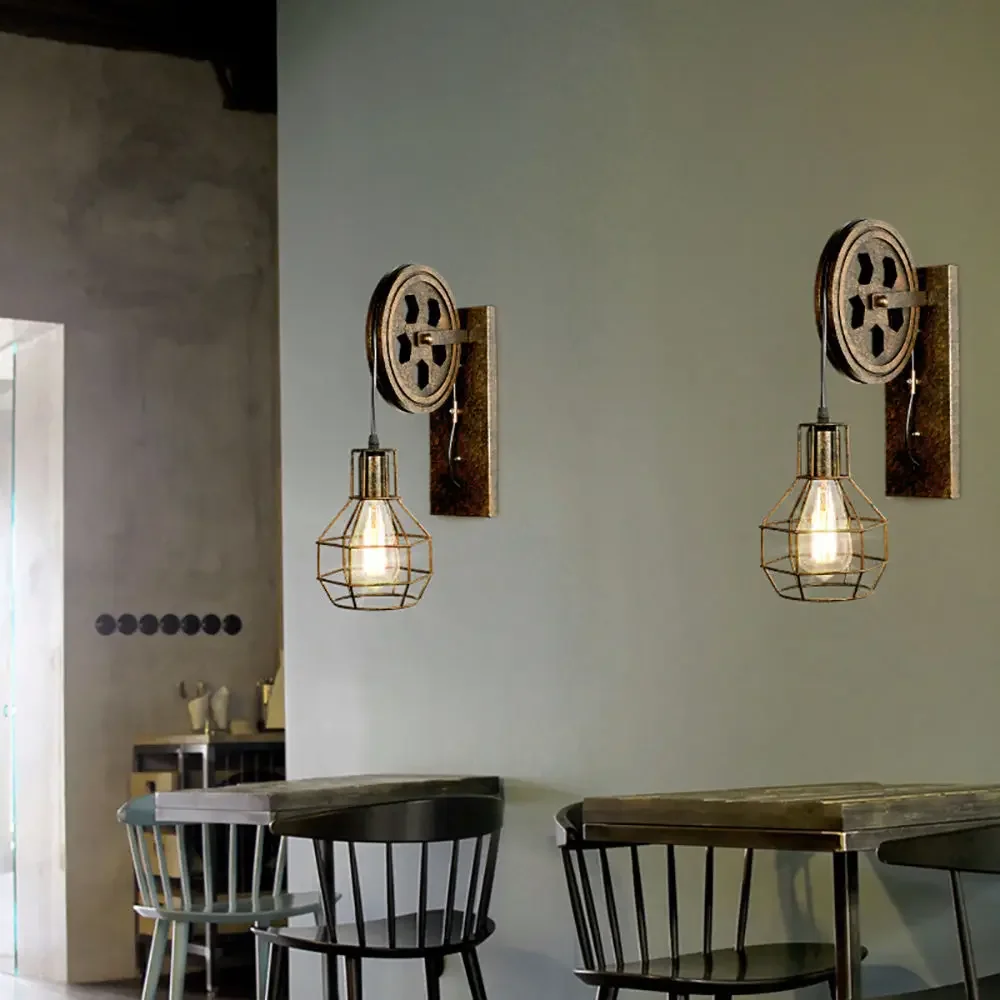 Imagem -03 - Industrial Led Vintage Wall Light Retro Lamp Shade Fixture Iron Loft Cafe Bar Luzes Ajustáveis Sconce Wandlamp Decoração