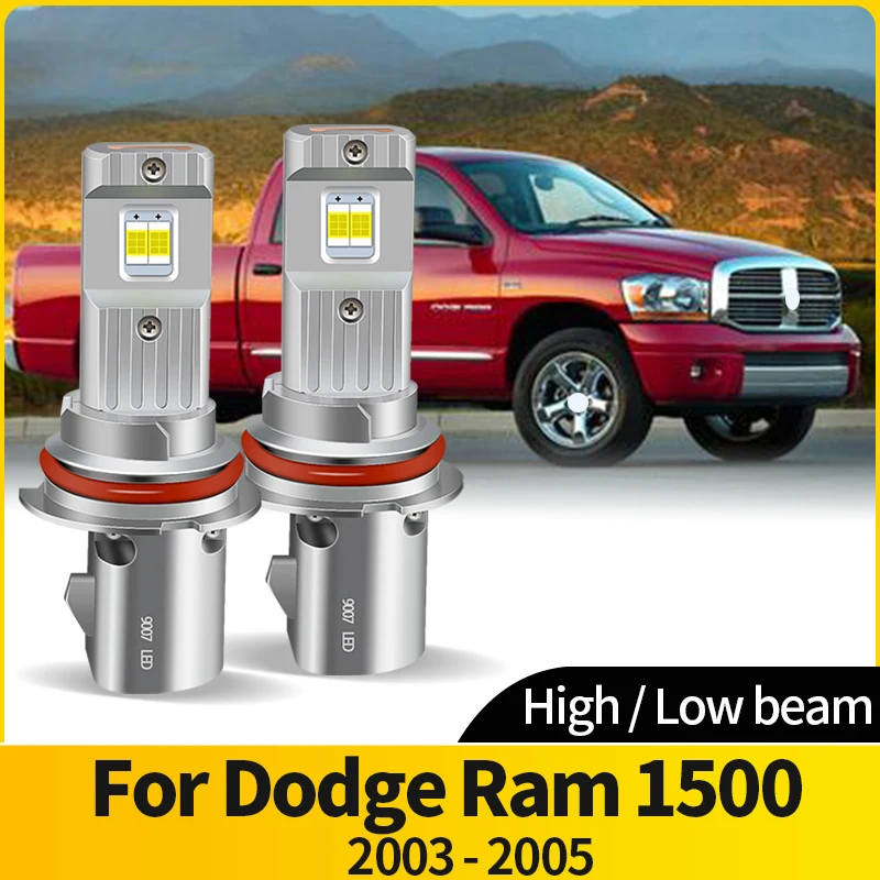 

2PCS LED 9007 HB5 Headlight HI/LO Beam LED Car Headlamp Bulb Super Bright 12v 6500K Turbo Fan CSP For Dodge Ram 1500 2003 - 2005