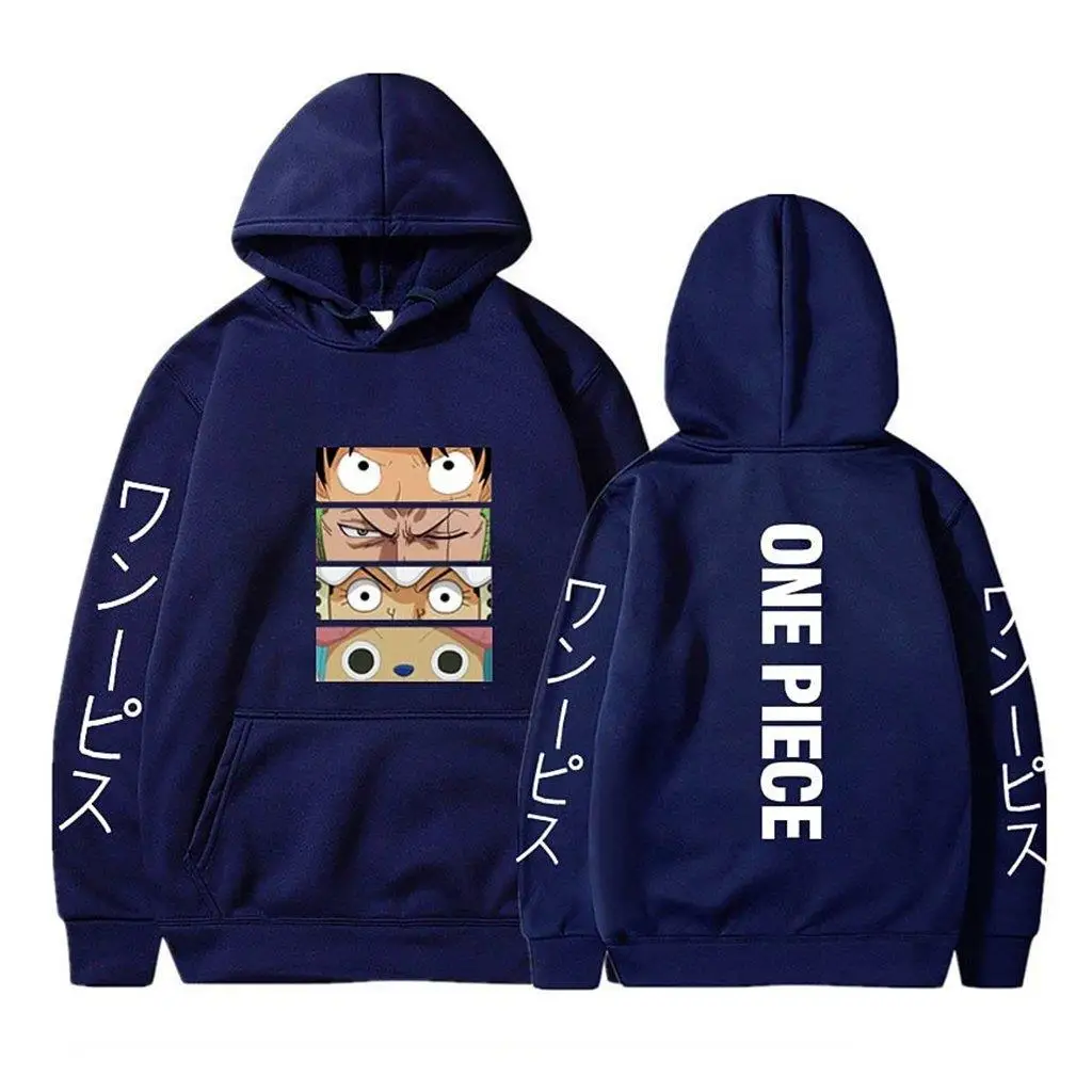 One Piece Anime Hoodie Sweatshirt Ruffy Zoro Lysop Chopper Print Pullover Casual Streetwear 2026 Herbst Winter Männer Frauen Cosplay