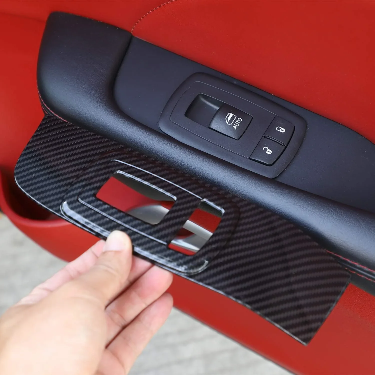 Dodge Challenger 2015-2023 Window Lift Trim Switch Panel Cover Trim Accessories Carbon Fiber for Dodge Challenger 2015-2023