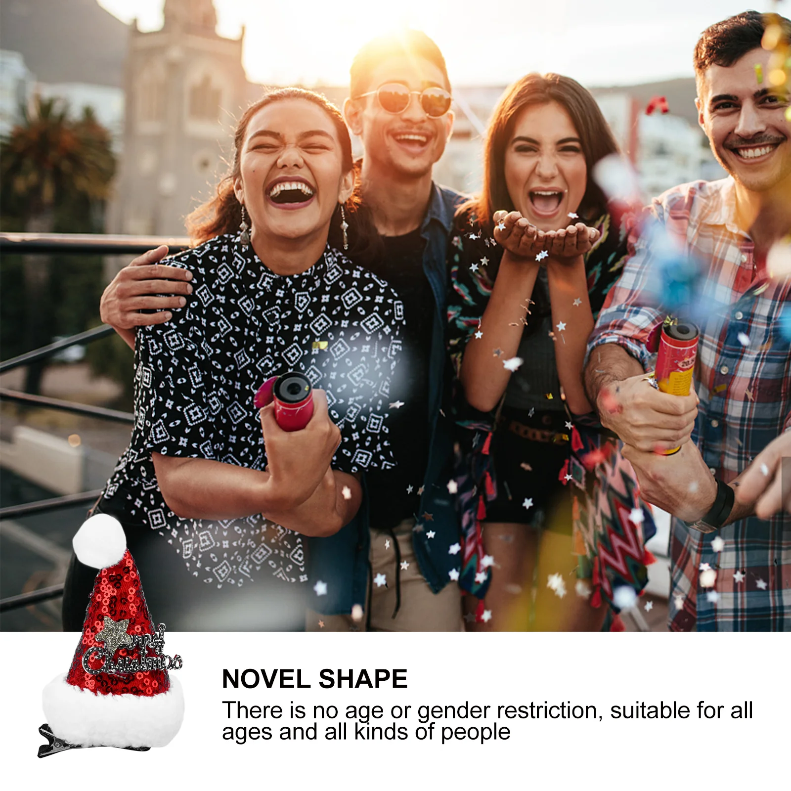 

6Pcs Christmas Hair Clips Kids Santa Hat Hairpin Festival Hair Accessories Decorative Xmas Hat Ornaments Party Hairpin