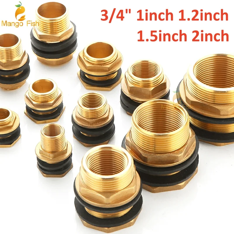 

1pcs Copper Water Tank Connector 1/2" 3/4" 1" 1.2inch 1.5inch BSP Male Brass Pipe Single Loose Key Swivel Fittings Nut Jointer