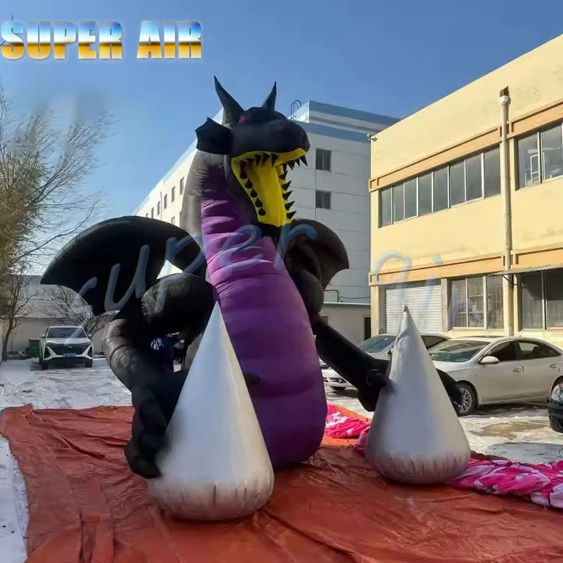 Popular Halloween party decoration inflatable bat with taper cone for celebration