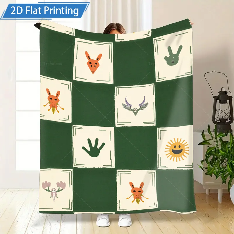 1 قطعة بطانية الفانيلا لطيف الحيوان طباعة الصوف بطانية للأطفال والمراهقين مريحة الفراش أريكة رمي هدية #5