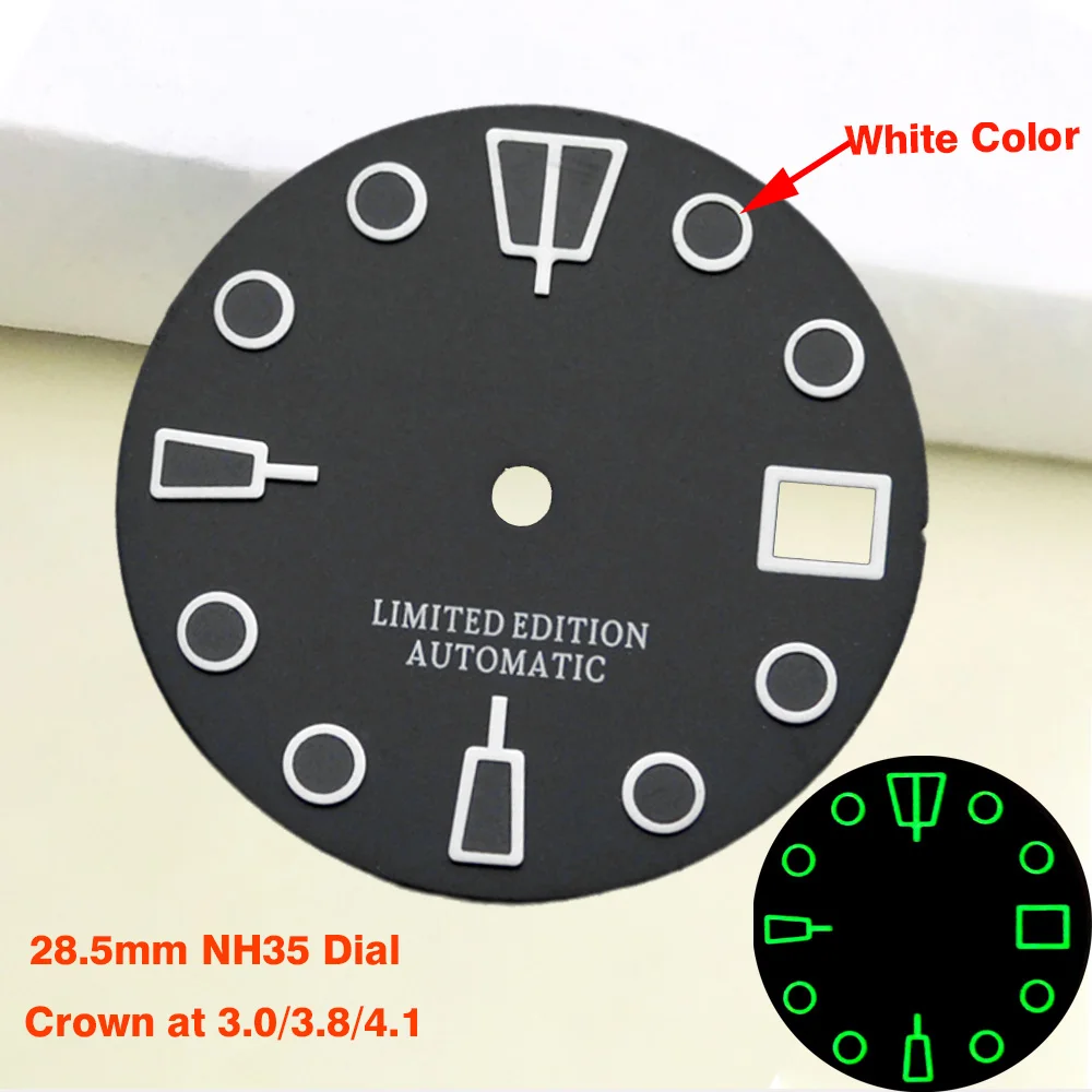 SKX007 SPRD 6105 터틀 참치 시계 케이스 NH35 NH36 시계 다이얼 부품용 맞춤형 28.5mm 그린 야광 다이얼