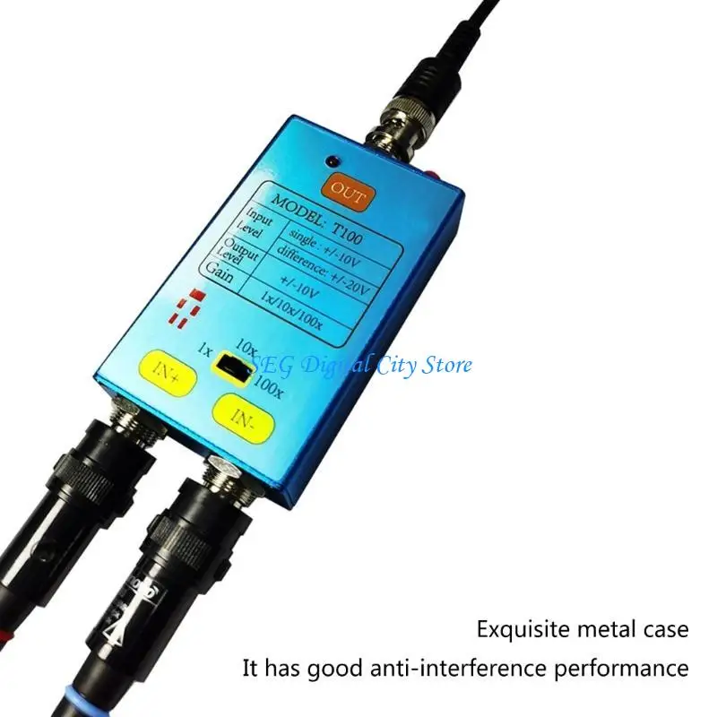 U75B T100 راسم الذبذبات الافتراضي 1X 10X 100X 10M لتضخيم الإشارات الضعيفة منخفضة الضوضاء المحمولة راسم الذبذبات التفاضلي