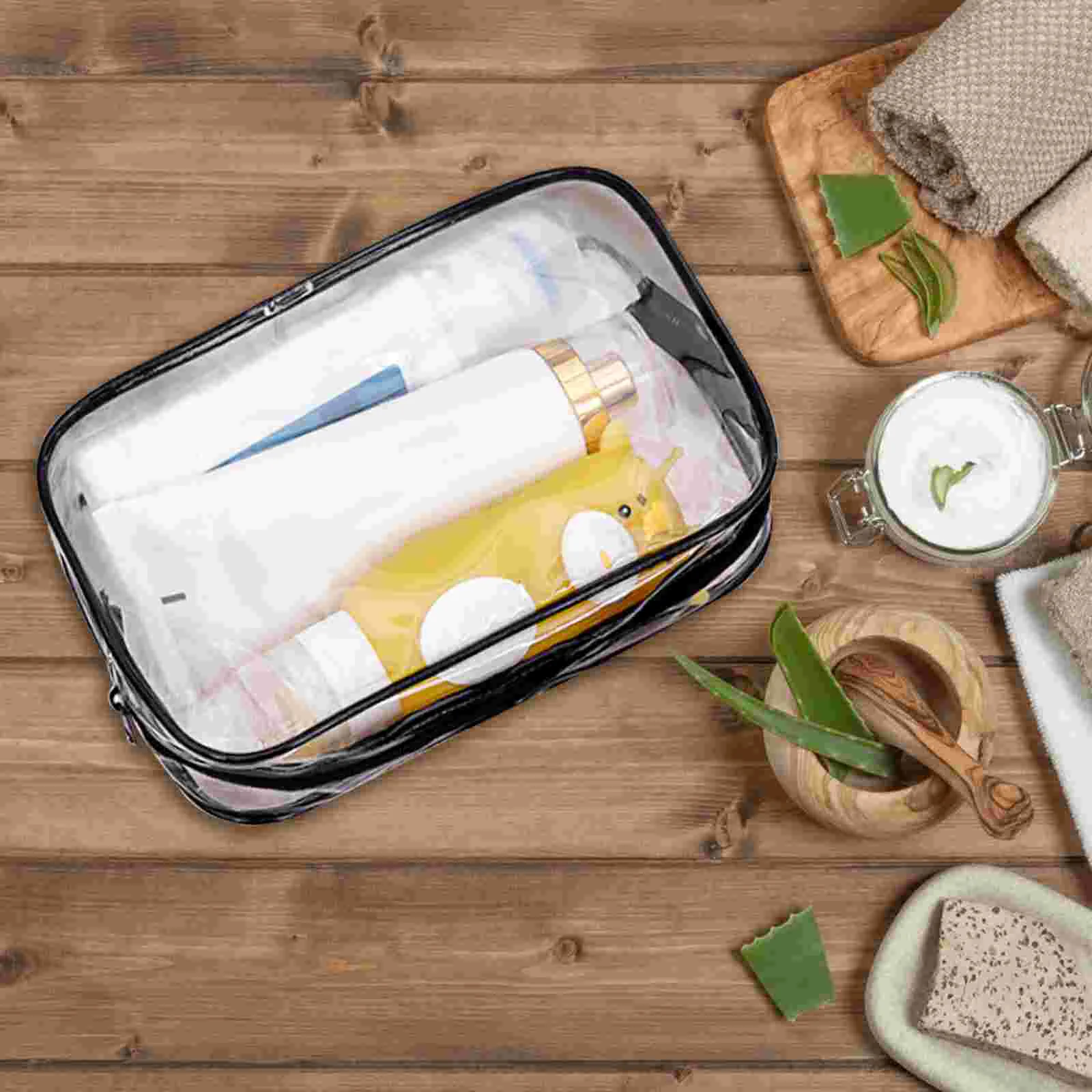 Bolsa de almacenamiento transparente de Pvc para mujer y niña, neceser de cosméticos, neceser de viaje, maquillaje de gran capacidad