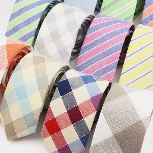 Imagen 1 del producto Corbata clásica de algodón a rayas a cuadros para hombre, corbata azul y rosa para negocios, boda, fiesta, camisa, traje, Collar, accesorio, regalo