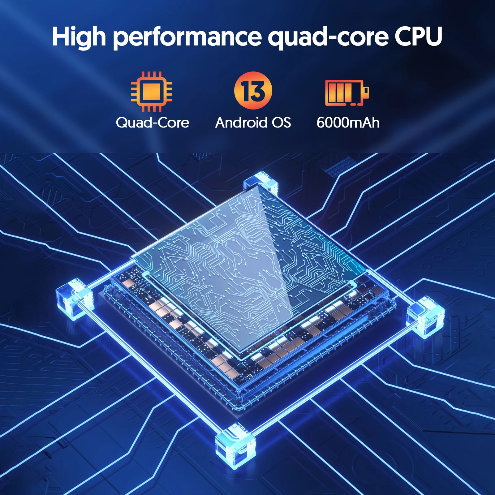 Tablet Android BAKEN de 10,1 polegadas, processador quad-core, 4 (2 + 2) GB + 64 GB, memória expansível de 1 TB (precisa ser adquirida separadamente), W