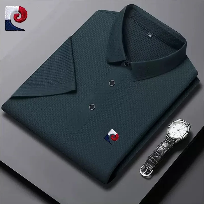 New summer high-quality short sleeved polo shirt for men, trendy, fashionable, casual, breathable and cool top