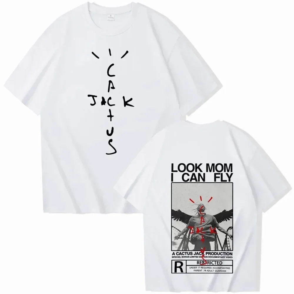 2024 New Travis Look Mom I Can Fly T-Shirts Men Scott Shirt Unisex Harajuku O-Neck Pure Cotton Tops Short Sleeve Shirts