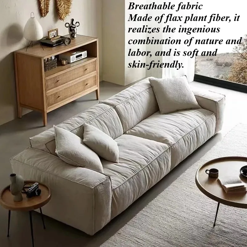 

Flax Down Nordic Sofa Soft Comfortable Combination Sofa Modern Minimalist Living Room Sofa Apartment Home Decoration Furniture