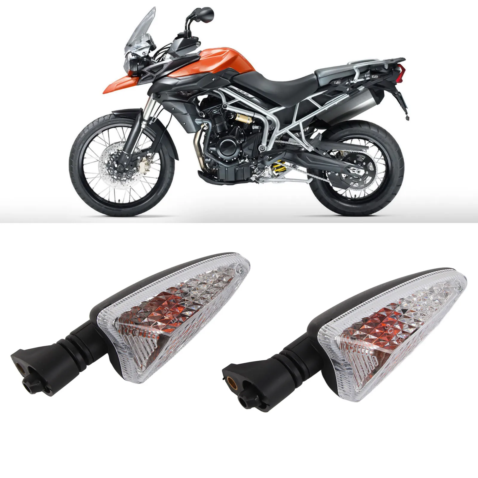 Luz indicadora de motocicleta, 1 par de luz de seta para motocicleta, lâmpada pisca