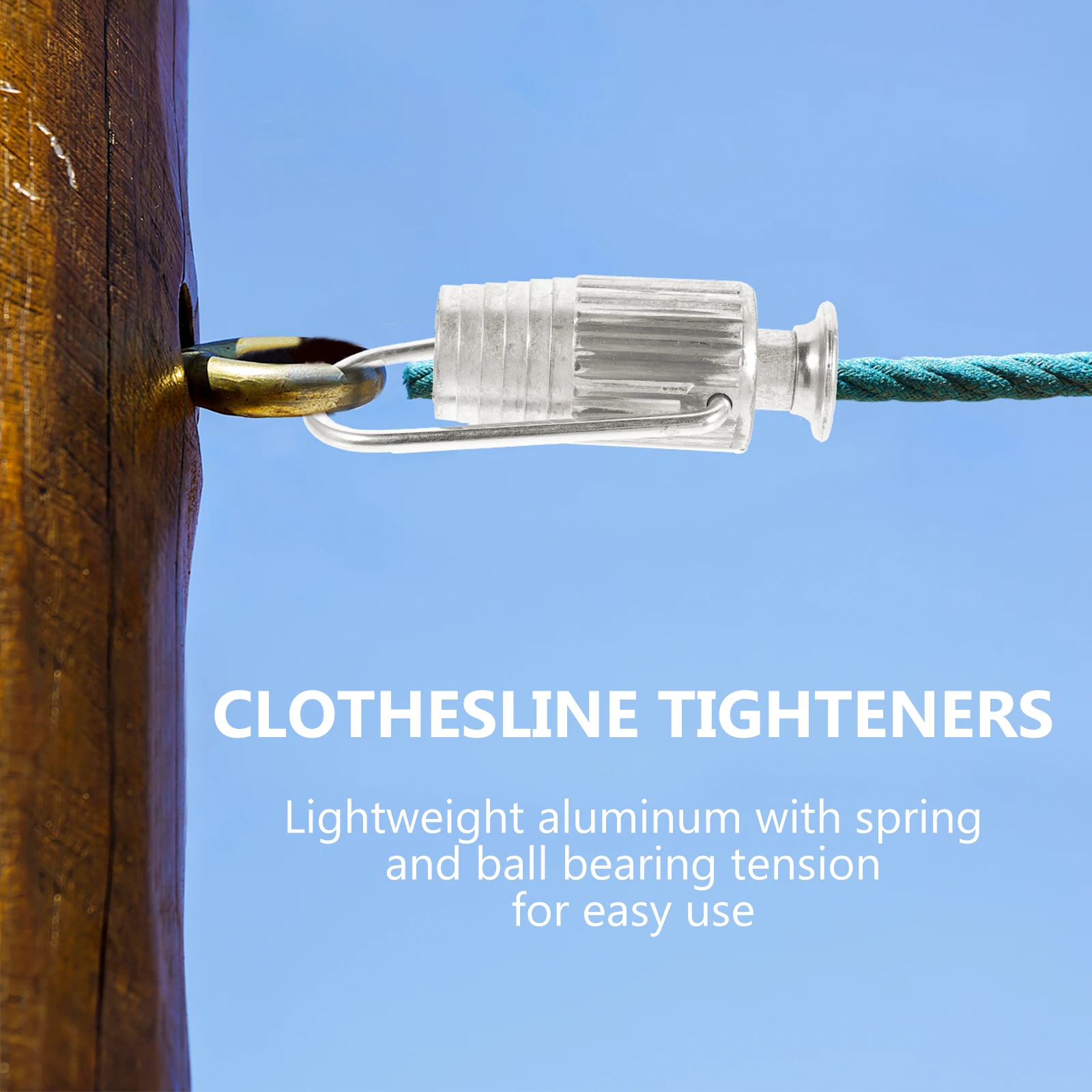 

4pcs Metal Line Tightener Aluminum Twist Operated Clothesline Tensioner For Household Laundry Tools Supplies Drying Rack Cord