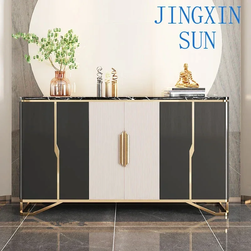 Dinner side solid wood wine  wall facing living room, marble entrance, porch partition shoe cabinet